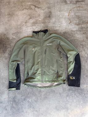 Mountain Hardwear Jacket Mens Large Green Offwidth Soft Shell Jacket Yellowstone
